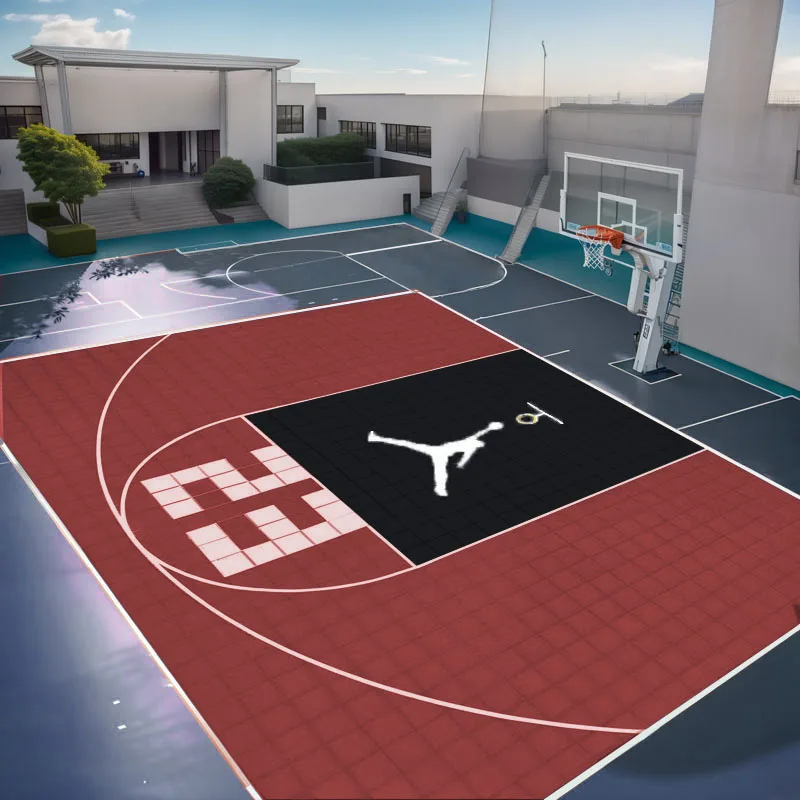 High Quality 10 Years Warranty Top Sale Anti-slip  PP Interlocking 3x3 Basketball Court Floor Tiles Sports r Mat Flooring