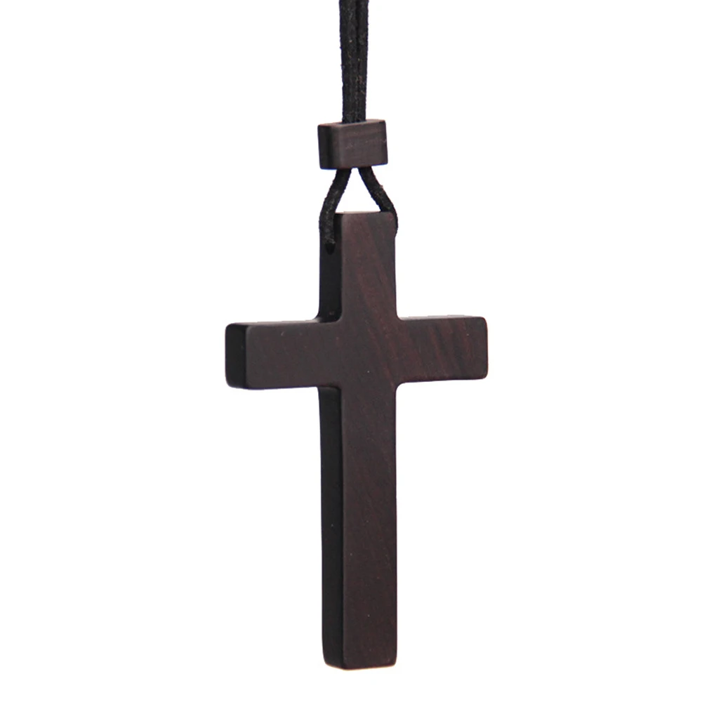 Fashion Designer Products Wooden Necklace Keychain Small Wood Pedant Cross For Men Women Jewelry