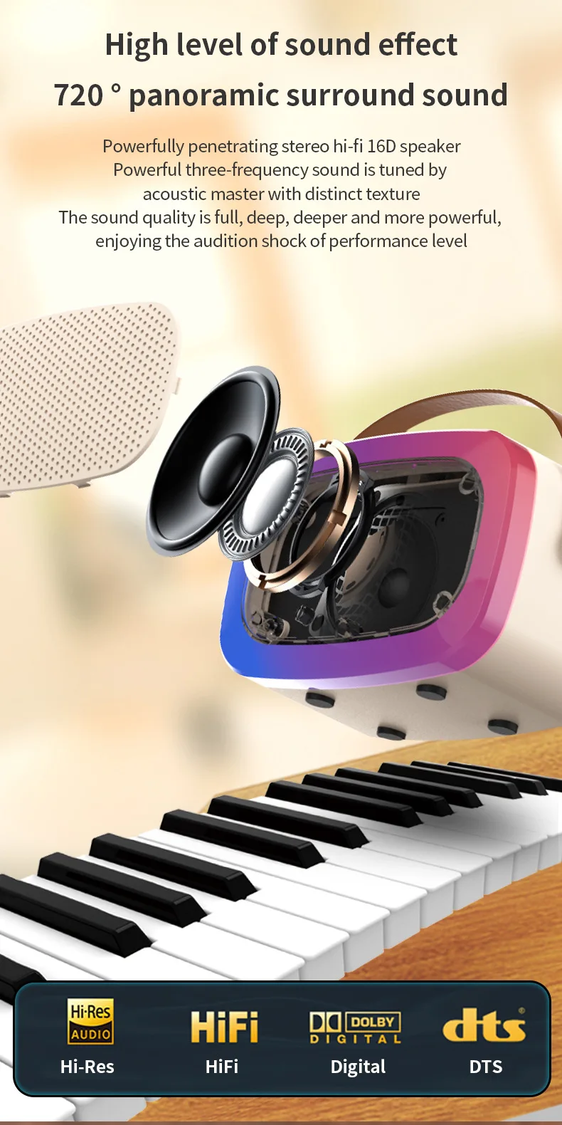 Factory Price Portable  Speakers Smart Wireless With Microphones Fm Radio For Gift Wireless Soundbar Subwoof  Loudspeaker