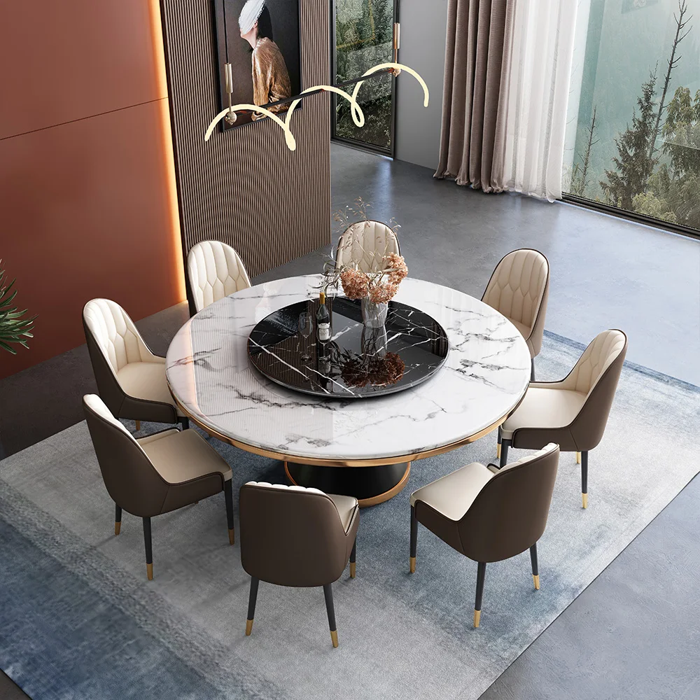 SITU modern luxury furniture marble round restaurant table dining table set 6 chairs