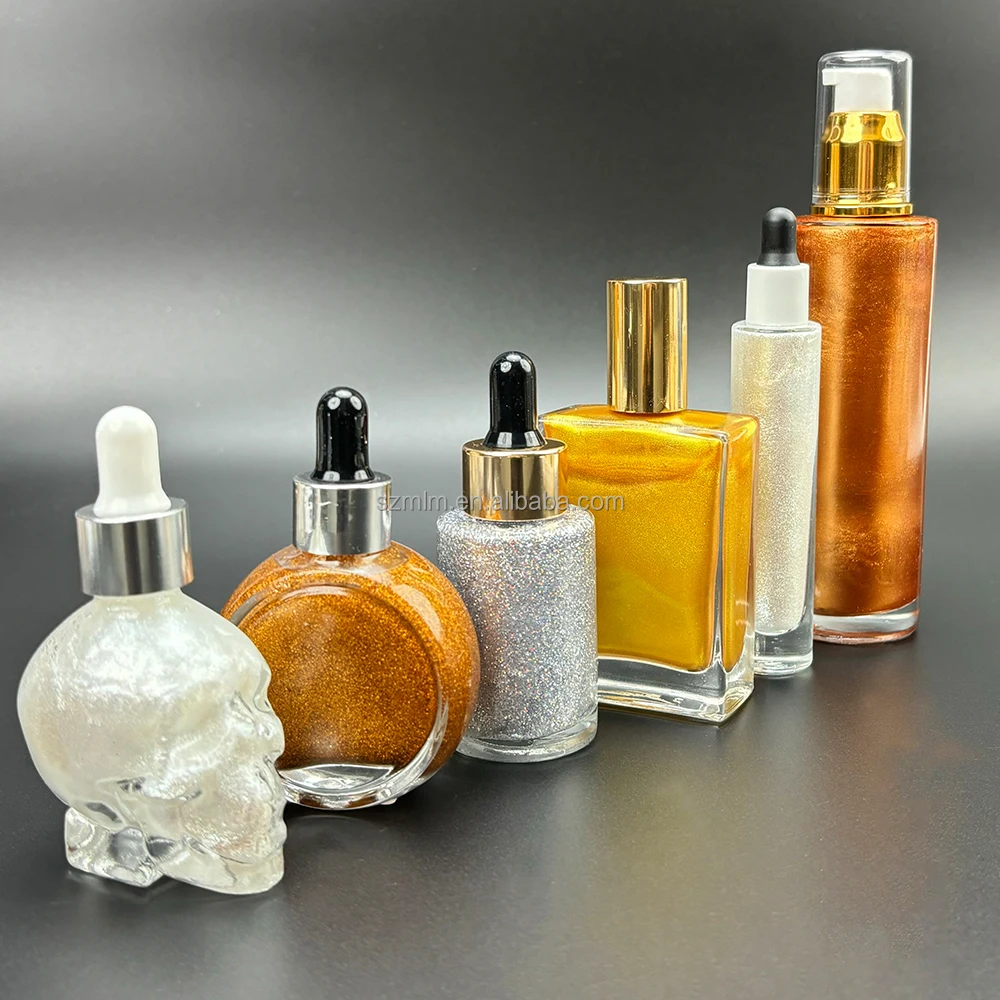 MLM Cosmetics Manufacturer OEM/ODM Private Label Body Glitter Oil Bottle Sunscreen Skincare Highlighter Spray Shimmer Body Oil