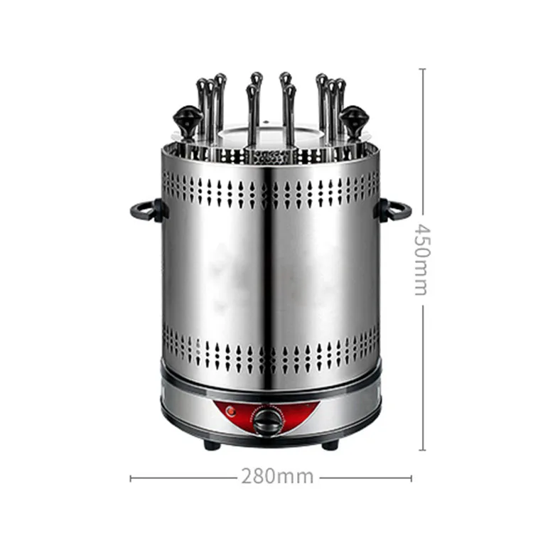 small portable 8 Skewers bbq barbecue chicken vertical grill electric machine oven motor rotating rotisseries