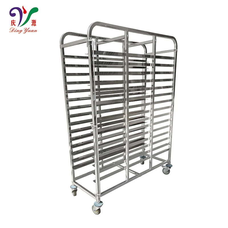 customized bread cake pizza bakery cooling tray rack stainless steel high baking tray trolley with wheels