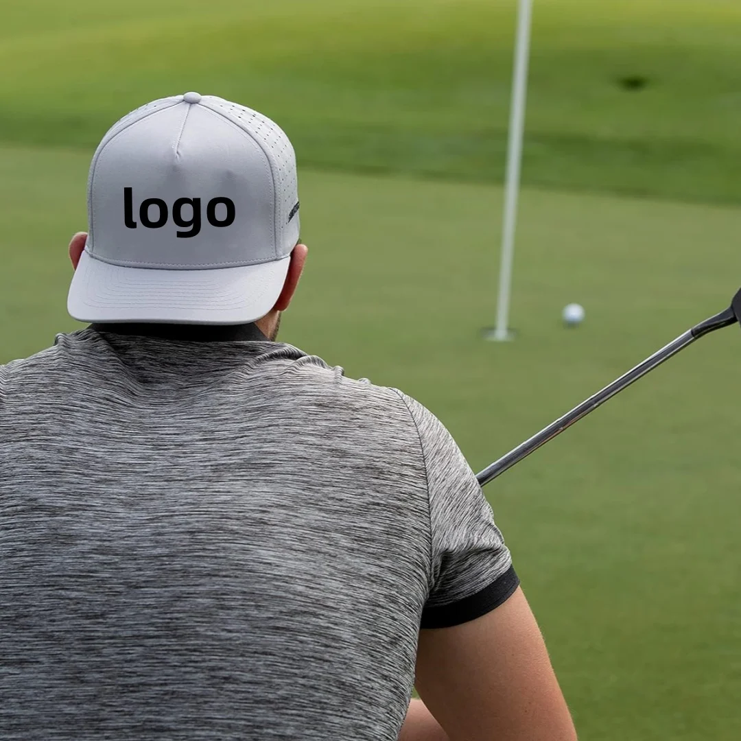 Custom Logo Cotton Golf Hats Baseball Cap 5 Panel Laser Cut High Quality Gorras For Men Branded Caps Vietnam Headwear DOM102