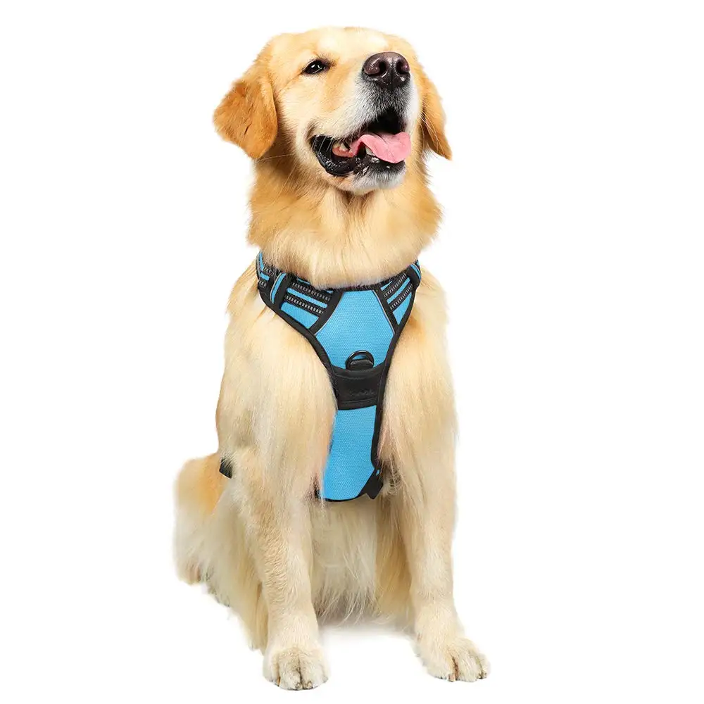 Wholesale Custom Reflective No-Choke Pet Oxford Vest Adjustable Soft Padded Dog Vest No-Pull Pet Harness with 2 Leash Clips