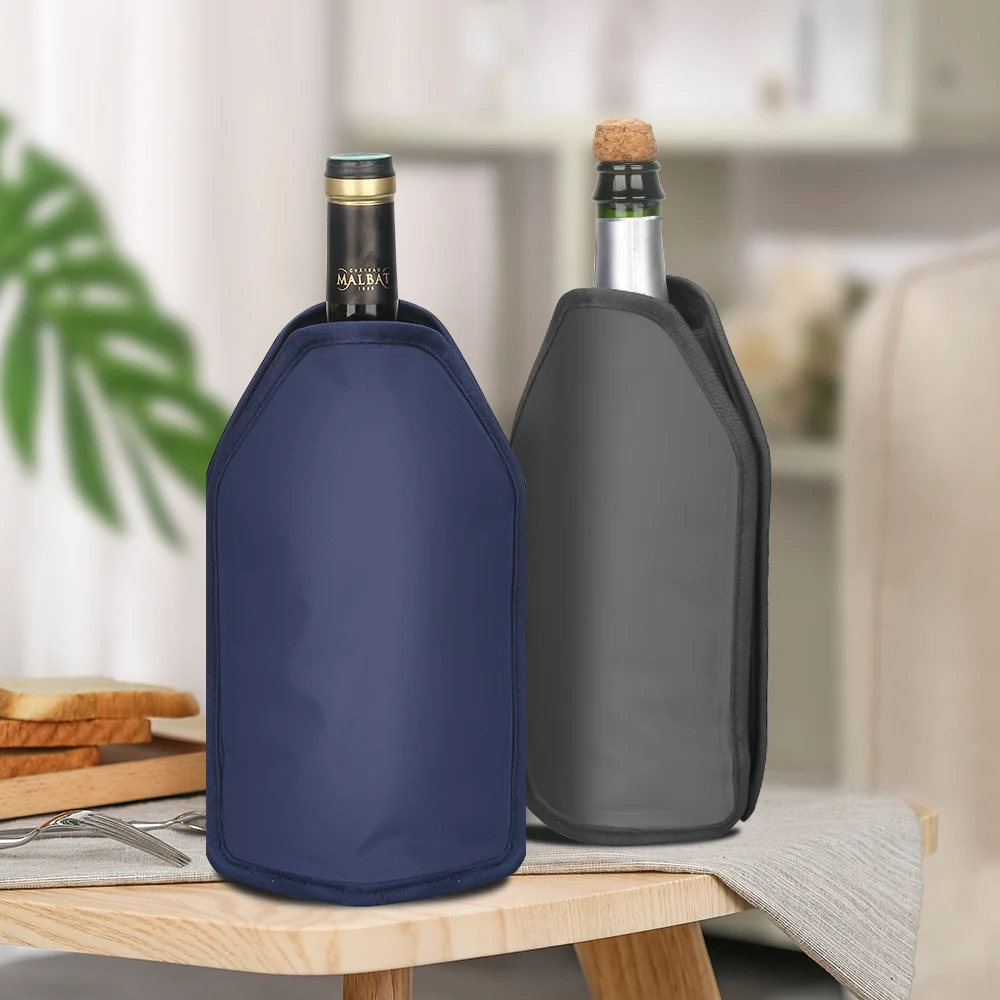 Wine Bottle Cooler Sleeve Ice Gel Freezer Portable Insulated Wine Bottle Chiller Keep Wine Cold