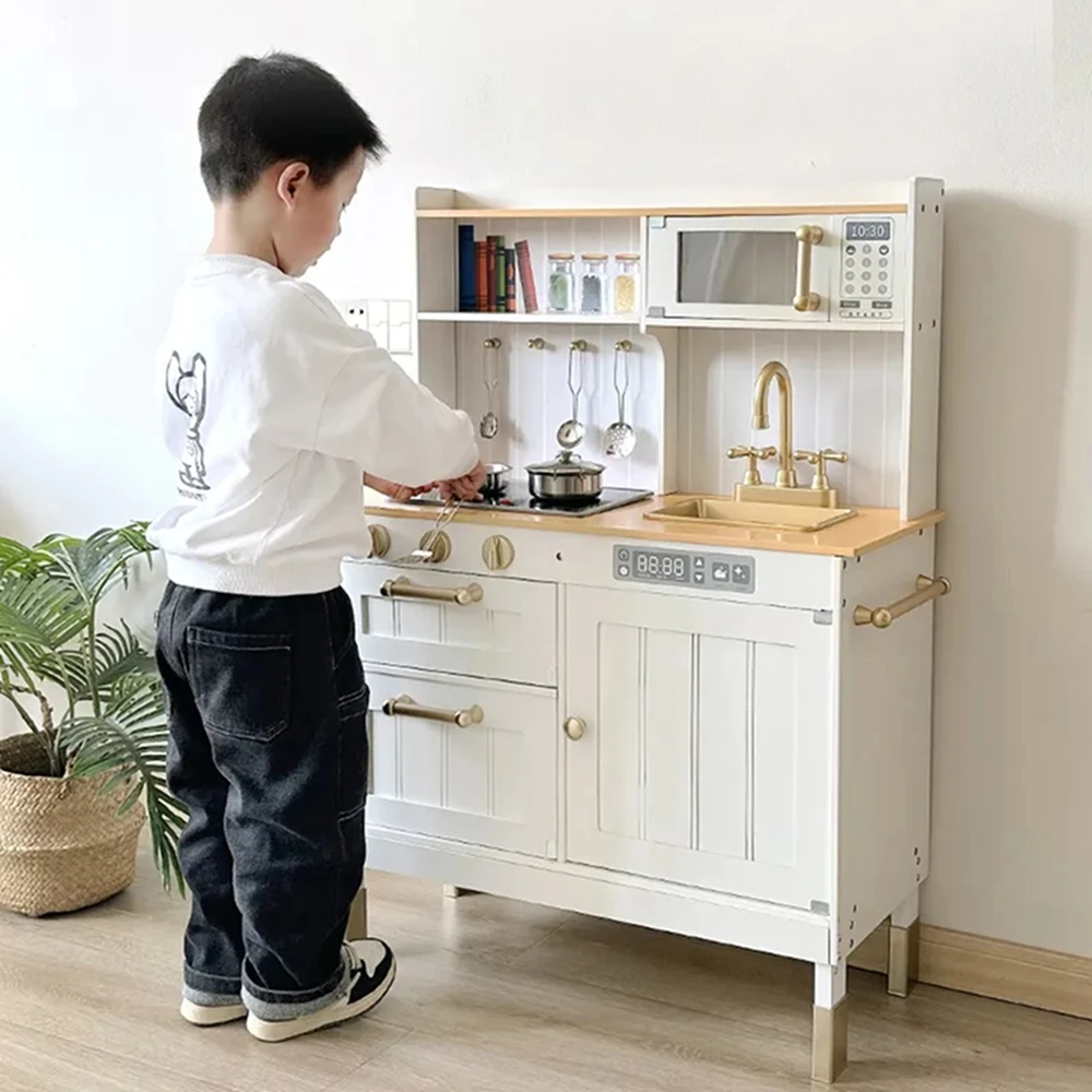 White Hot Sale Kids Role Playing Game Wooden Kitchen Toys for kids