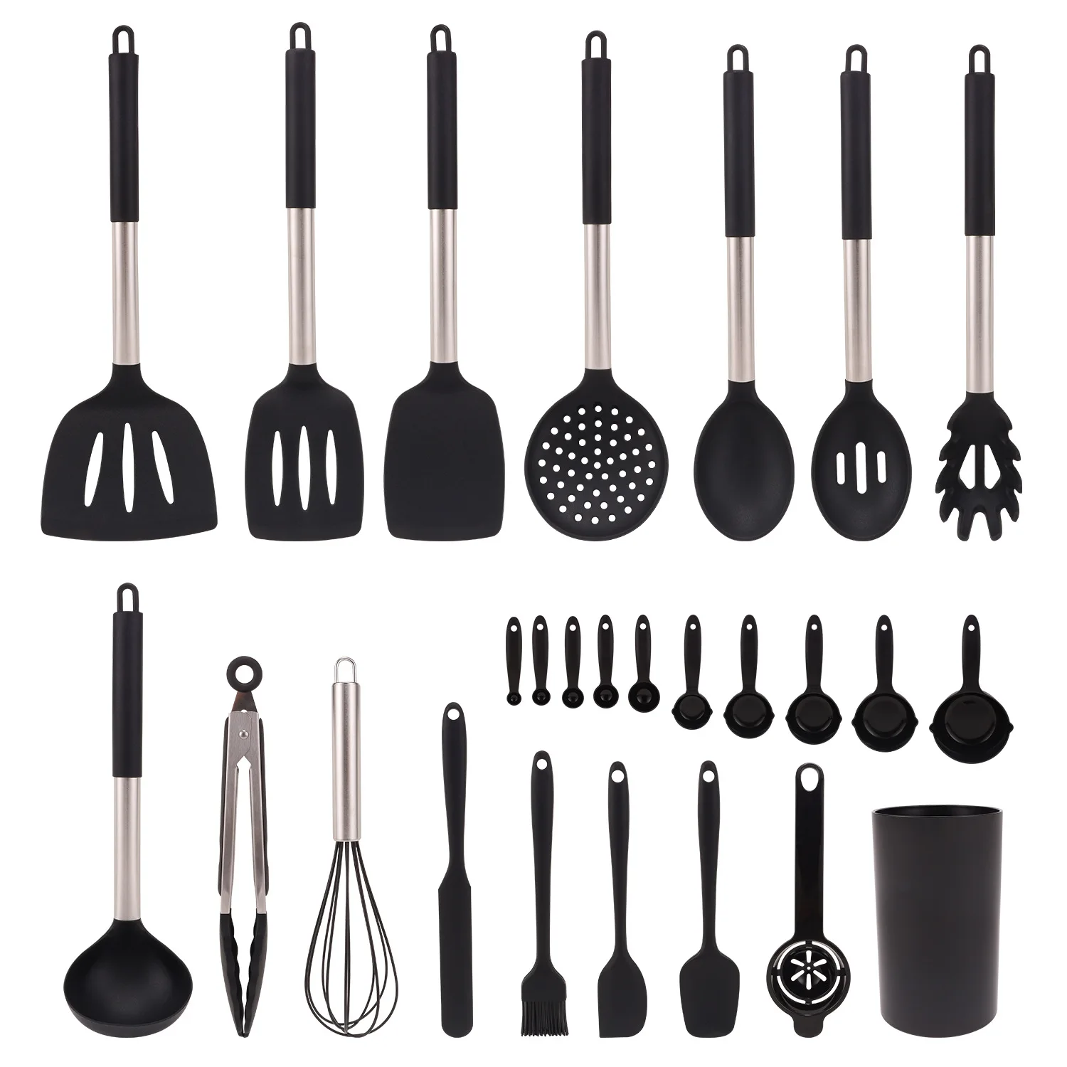 High Quality Silicone+Ss Cookware Spatula Kitchen Tools Set Nonstick Kitchenware 12 Piece Set