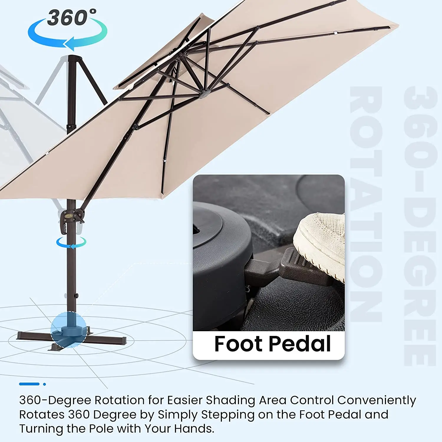 3.5X3.5M Big Size Heavy Duty Commercial 10Ft Square Parasol Courtyard Patio Umbrellas