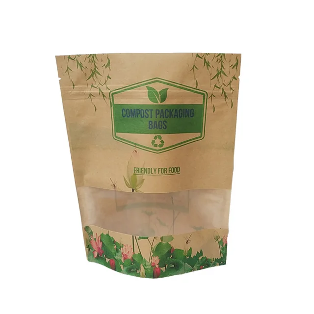 100% Eco-friendly Material Certified PLA Compostable Paper Bag