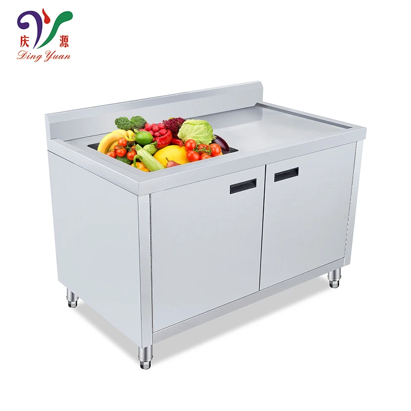 Custom size commercial 201 304 stainless steel restaurant sink compartment kitchen sink table