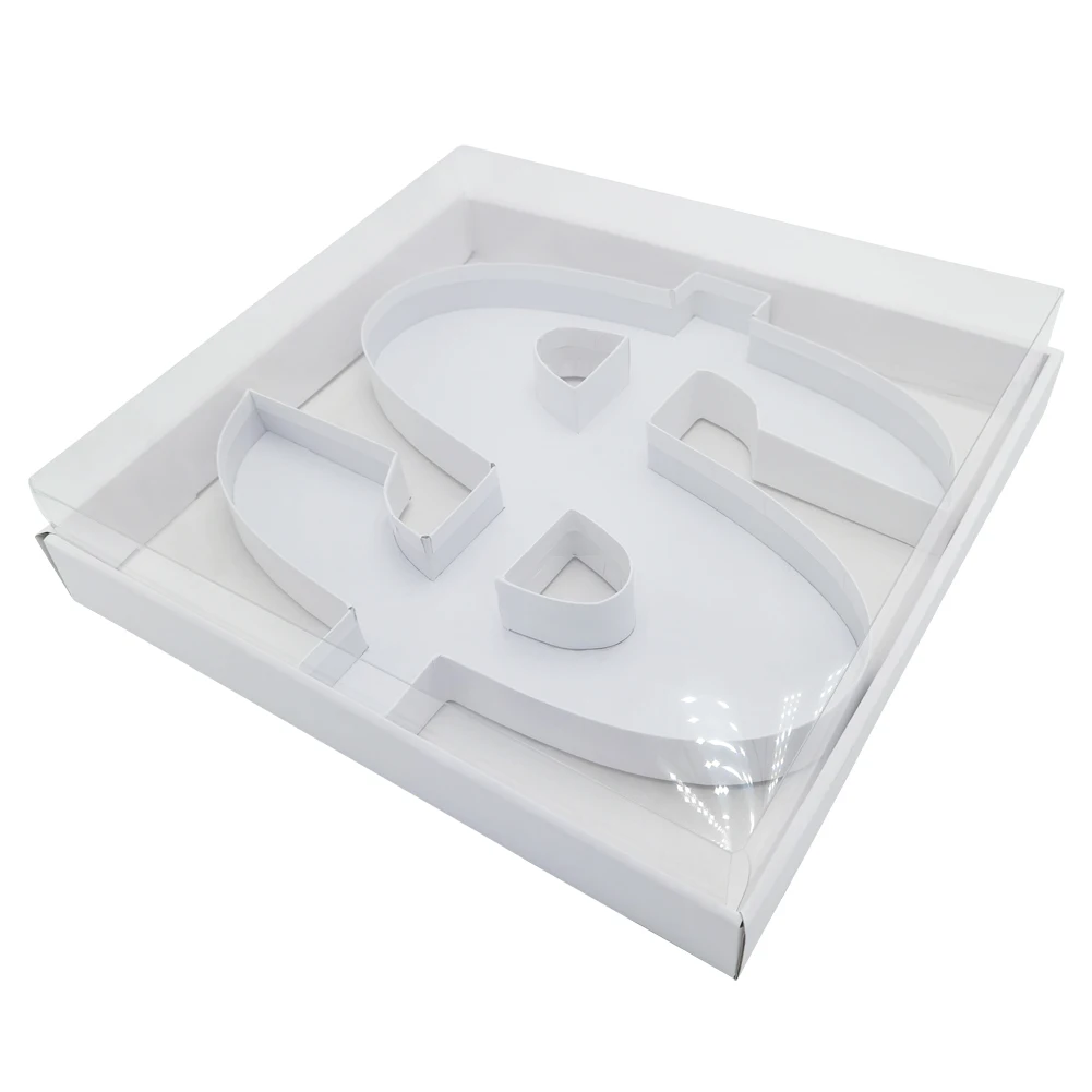 Grazing Cookie Sweet Cake Packaging Cardboard Letter Number Fillable $ Dollar Shaped Gift Box For Treat