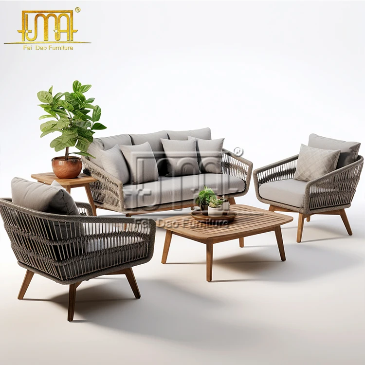 Rattan Woven 3-Piece Outdoor Balcony Patio Wicker Sectional Sofa