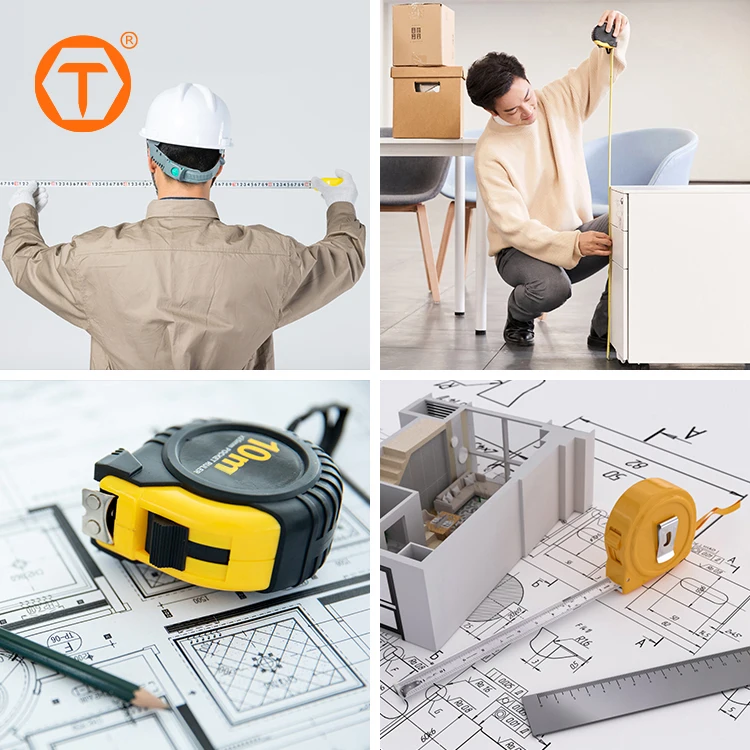 custom logo quality black adhesive round metal case self locking stainless steel 25 ft long inch measure tape