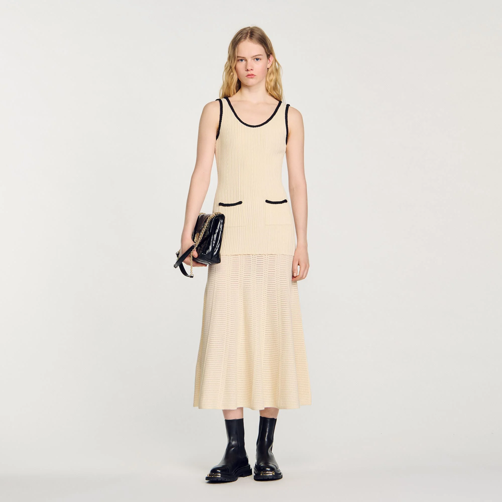 Bettergirl Custom High End 2024 New Sandro Dress French Robe Sandro Women Fashion Clothes Daily Wear Casual Knitted Dresses