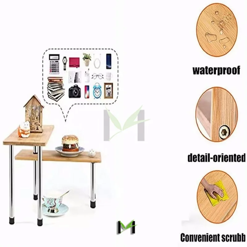 Kitchen Countertop Organizer Corner Shelf 3 Tier Bathroom Storage Display Shelves for Counter Bamboo Spice Rack