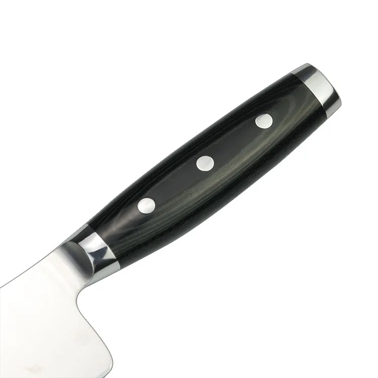 8 inch high carbon Switzerland Sandvik 14C28N stainless steel kitchen chef knife with G10 handle