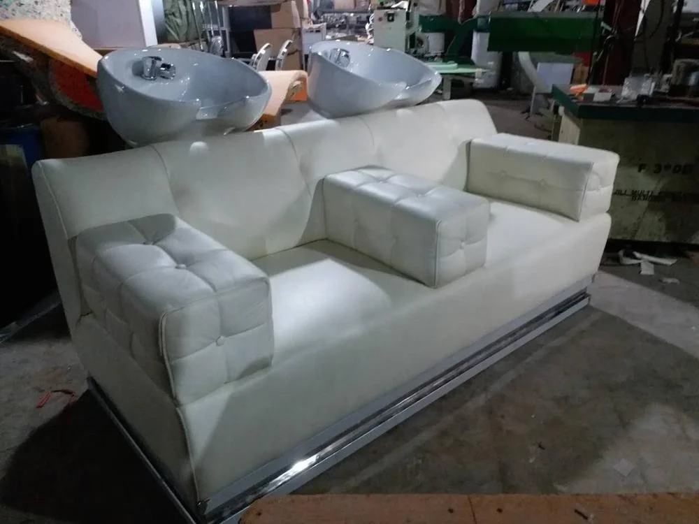 white beauty salon double seat hair washing chair shampoo bed for salon