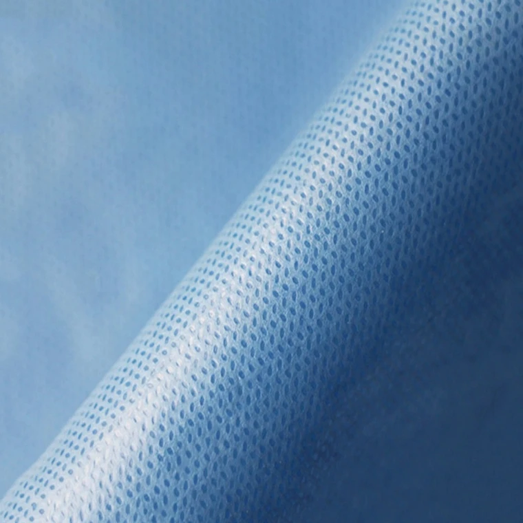 Cheap SSS SMMS 100% PP Eco Hot Stamping Blue Laminated Waterproof Breathable Decoration Medical Spunbond Non Woven Fabric Roll