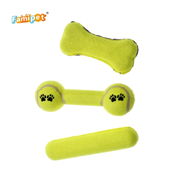  Wholesale Manufacturer Durable Plush Interactive Chew Set Pet Dog Tennis Ball