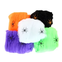 Halloween Stretch Spider Webs Indoor Outdoor Spooky Spider Webbing With Spiders For Halloween Decorations