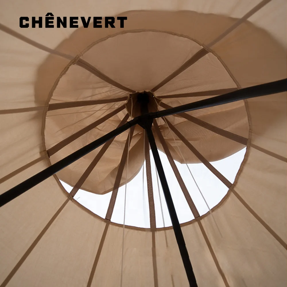 5M*5M*3.5M Indian Tipi Tent Cotton Canvas Pyramid Camping Teepee Tent Cotton Oxford Tent Without Centre Pole Waterproof Pyramid