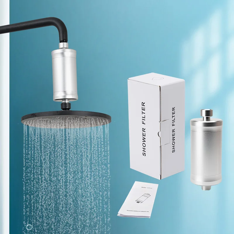 Wholesale Price Advanced Aluminum Alloy Hard Water Shower Filter With Remove Chlorine  With Replacement Composite Filter