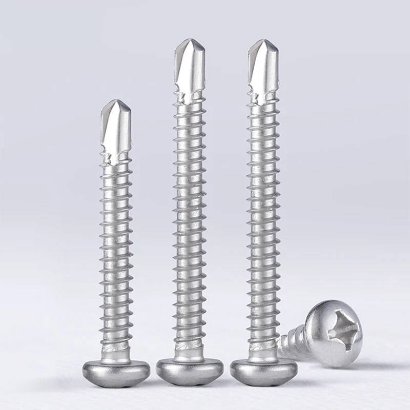 304 / 410 / 316 stainless steel round head self drilling tail screw galvanized pan head dovetail self tapping screw