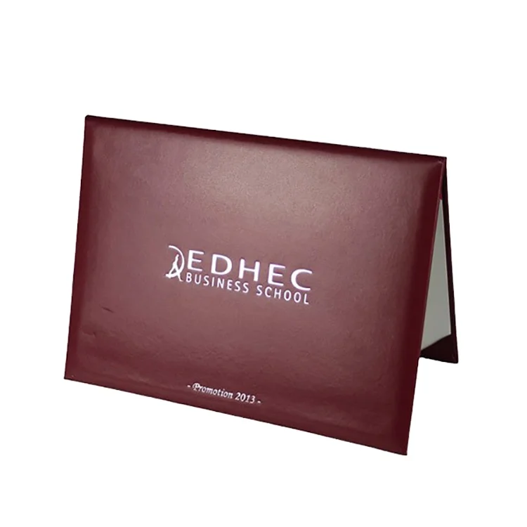 Customized Cardboard Certificate Holder Folder A4 Size diploma cover for graduation