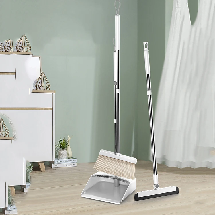 High Quality Custom Combination Rotary Soft Wool Broom Household Folding Magic Broom And Dustpan Set For Home