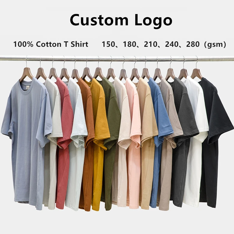 Wholesale High Quality Blank Dtg Print On Demand 100% Cotton T-shirt Embroidery Graphic Custom Logo T Shirt Printed Tshirt