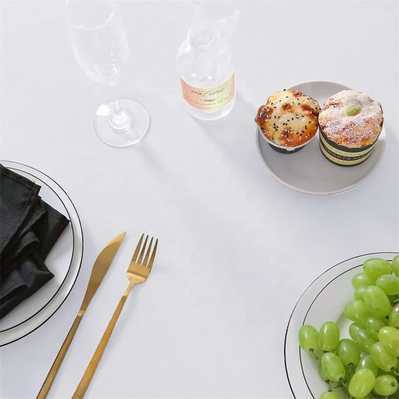 Nappes De Table Ronde Mariage Wedding White Table Clothes Round Tablecloth 132 120 Inch For Weddings Decorations Events