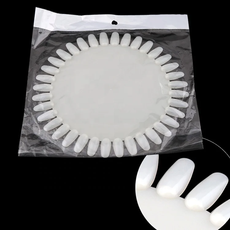 Nail Art Supply 36-color Nail Color Chart Polish Display Big Round Shaped White False Nail Tips Color Chart