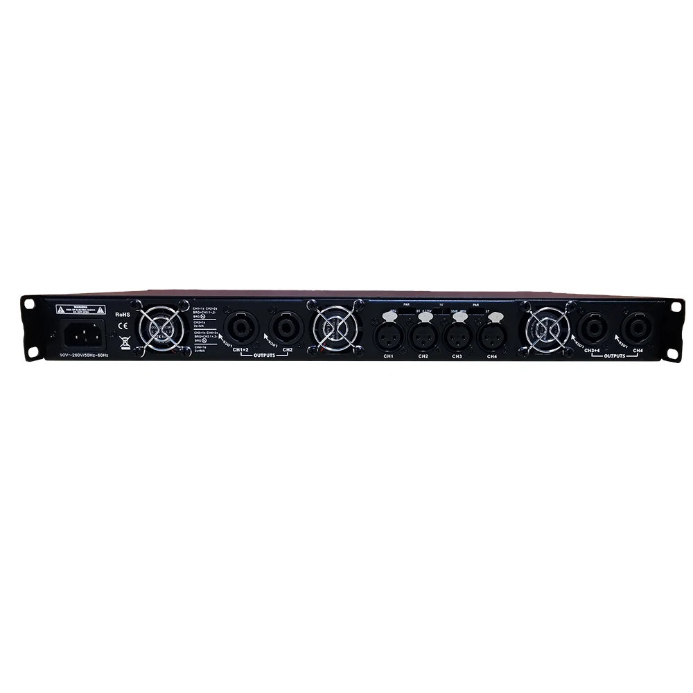Latest D6504 High Output 4*650W 4 Channels Power Amplifier