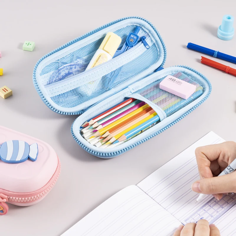 KOOOL 3D Designer Colorful Kawaii Pencil Storage Case School Student Cute Cartoon Kids Pencil Box
