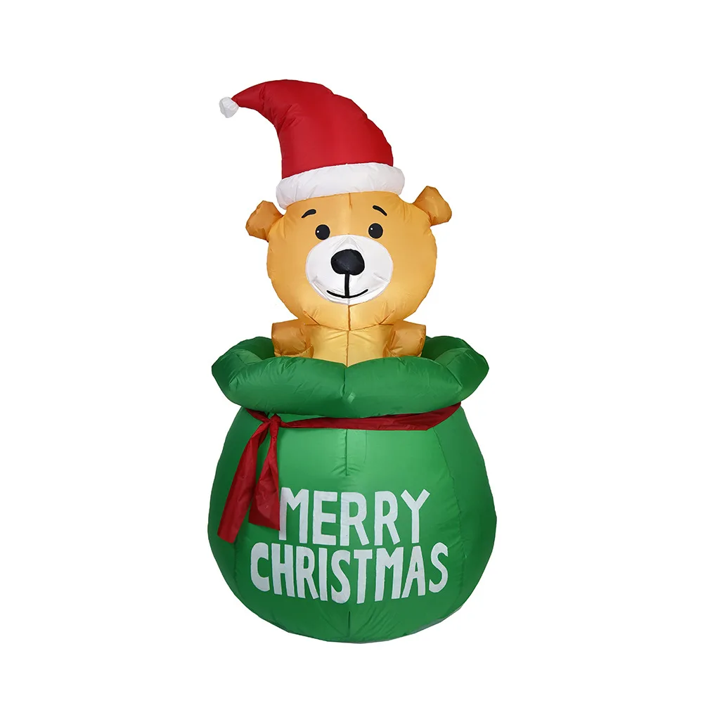 LED Lighted Yard Lawn Inflatable UP Outdoor Funny Christmas Gummy Bear Inflatable