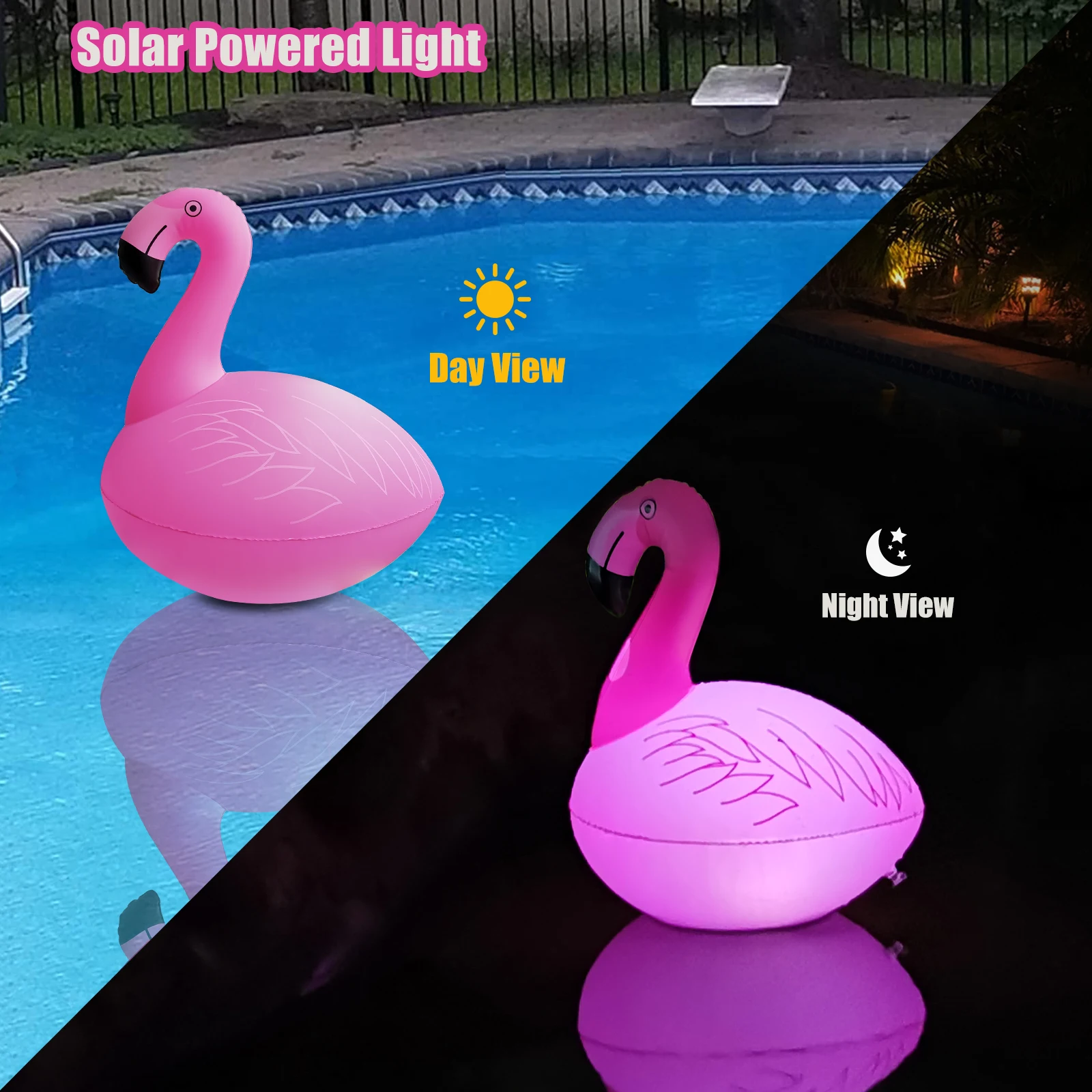 Cootway Night Light Hotel Beach Garden Backyard Outdoor Floating Pool Lights Solar Led Flamingo Light