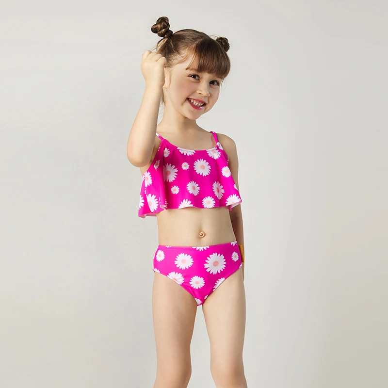 
 Детское милое бикини с оборками для девочек, купальный костюм для малышей  
