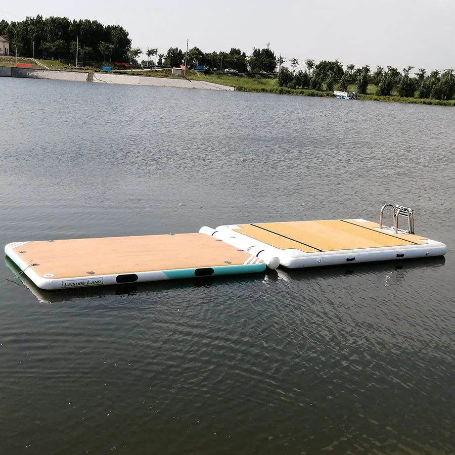 Надувная плавающая морская док-станция для водных видов спорта с вышивкой и ПВХ материалом