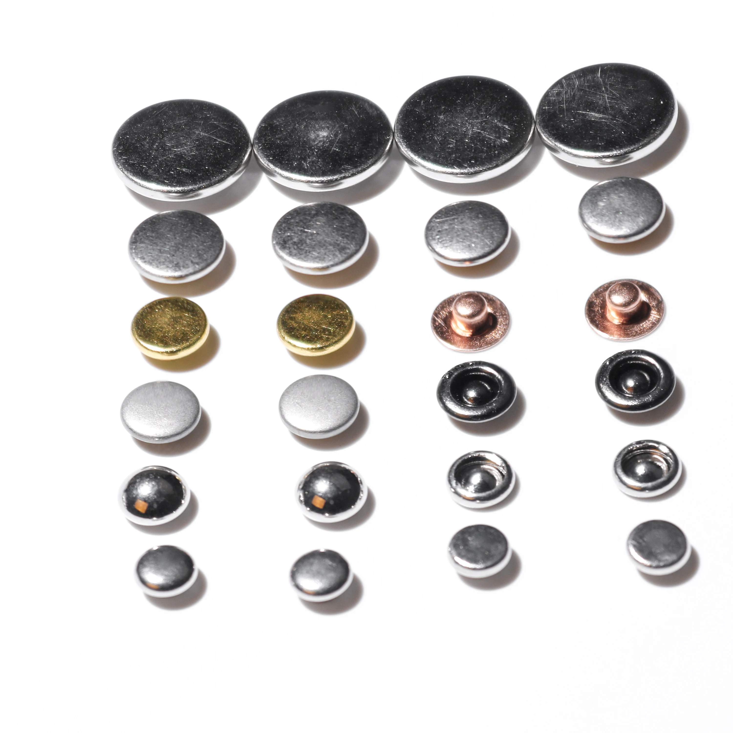 Custom brass rivet and buttons button with logo