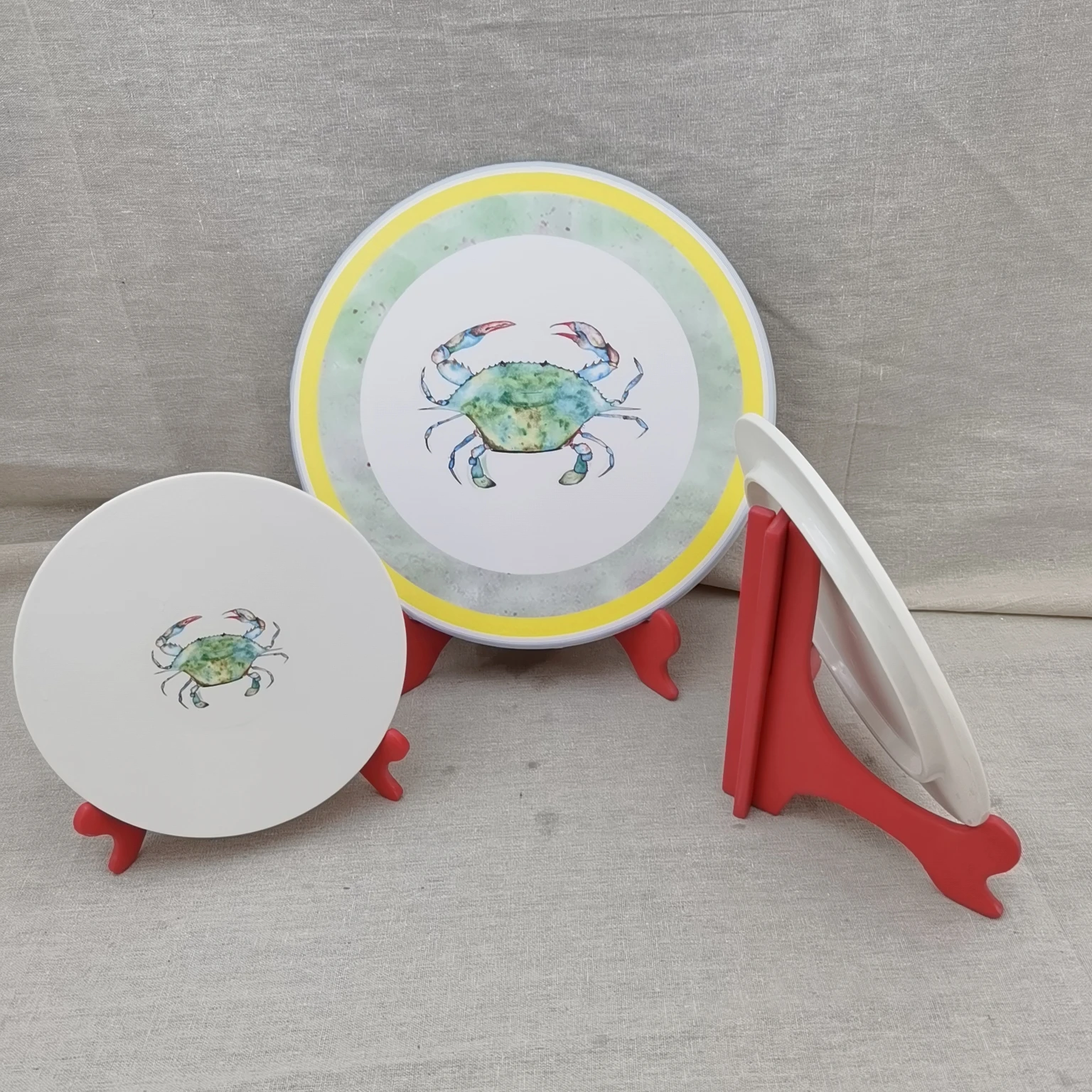 2022 New CRAB Design Melamine Plate Sets Rack With Customized Table Decor Art Framework For Decoration Plate
