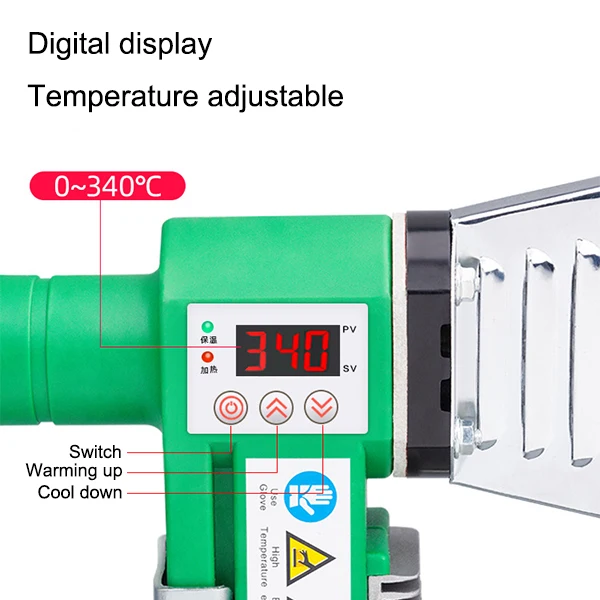 Digital Display Water Pipe Welder High Power Temperature Adjustable Hot Melter 20-32mm 1600w Household Pe Melt Machine