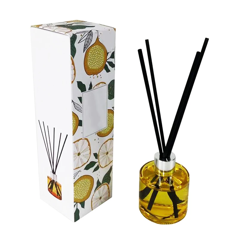 Custom print packaging 80 ml cosmetic reed diffuser perfume oil bottle paper gift box with corrugated paper inside
