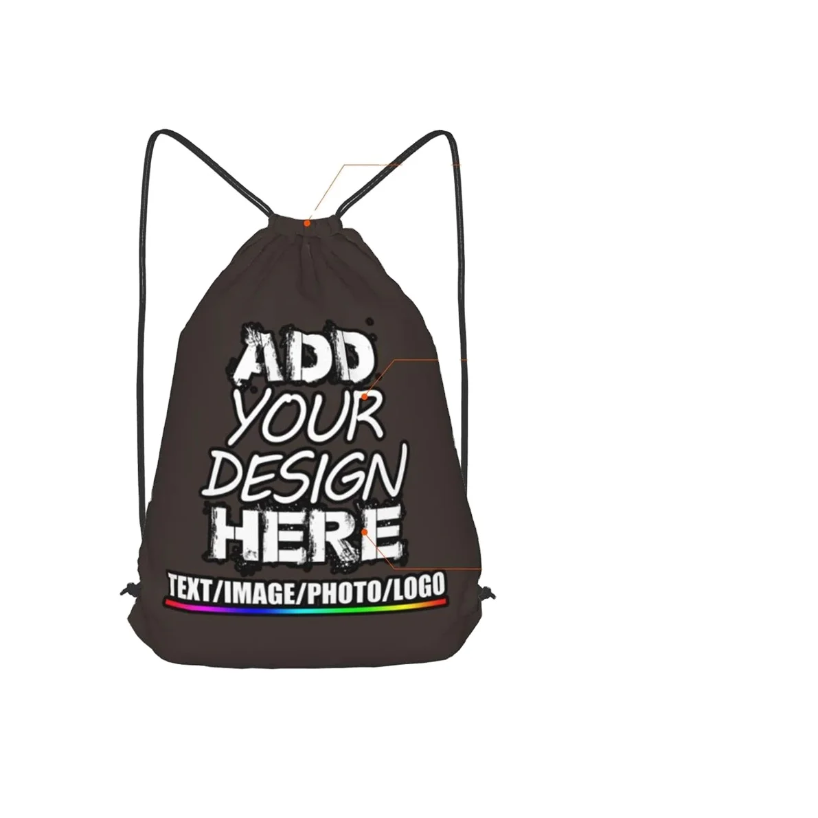 DIY Custom Logo Polyester Draw String Custom Sports Backpack Gym Bag Waterproof Logo Promotional Fitness Drawstring Bags