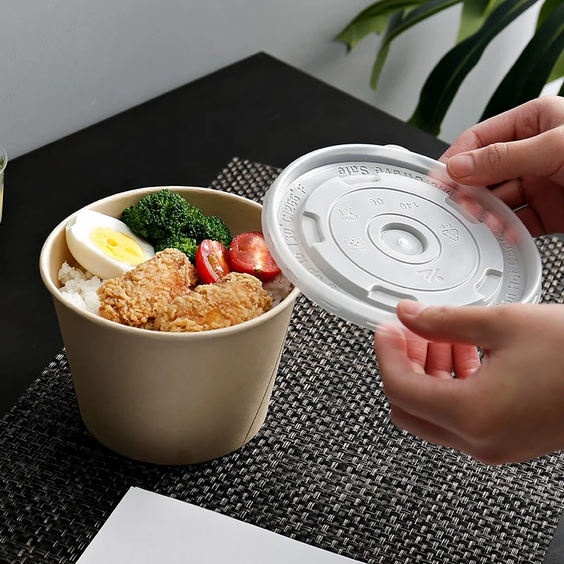 
Bamboo Fiber Disposable Paper Salad Food Container Bowl 