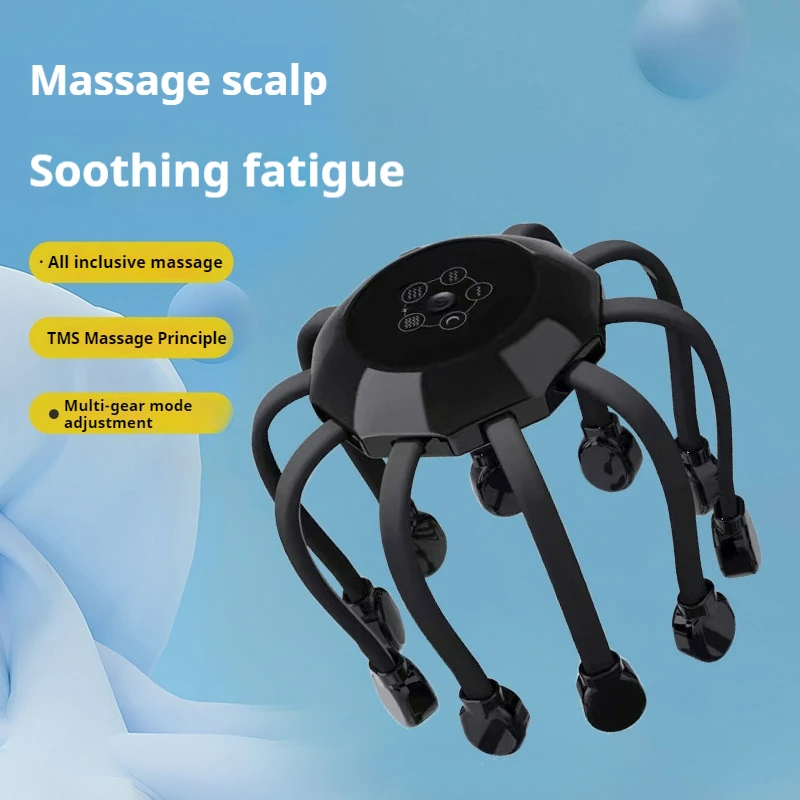 Phenitech Electric Scalp Massager Head Scratcher 10 Soft Silicone Touches Vibrating Head Massager