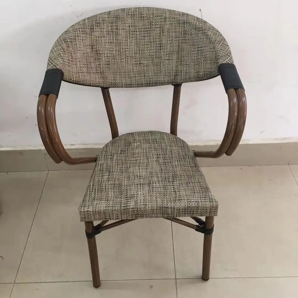 new-design bamboo pattern outdoor aluminum  bamboo rattan chair