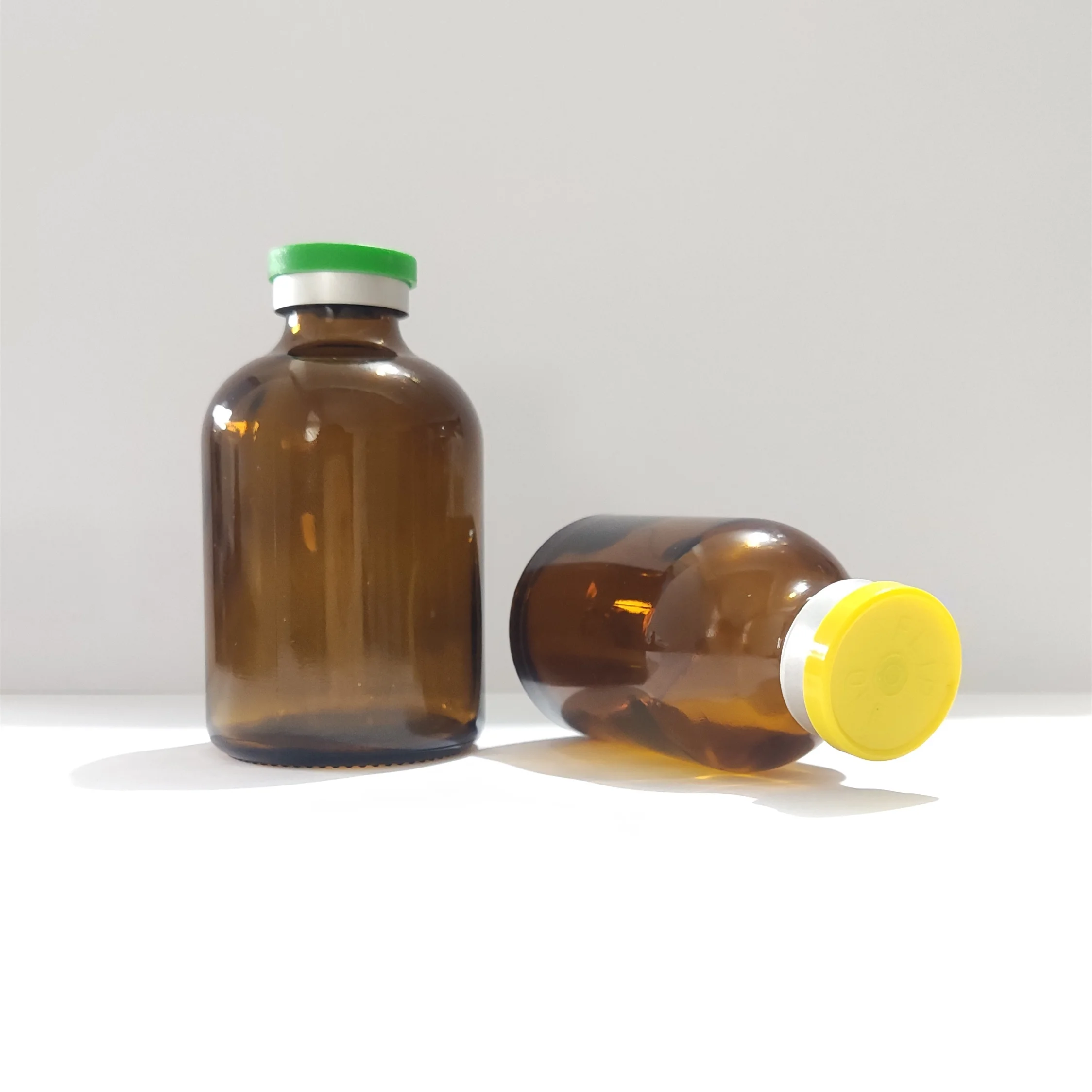 pharmaceutical 30mm amber moulded injection glass vials USP TYPE  II,III