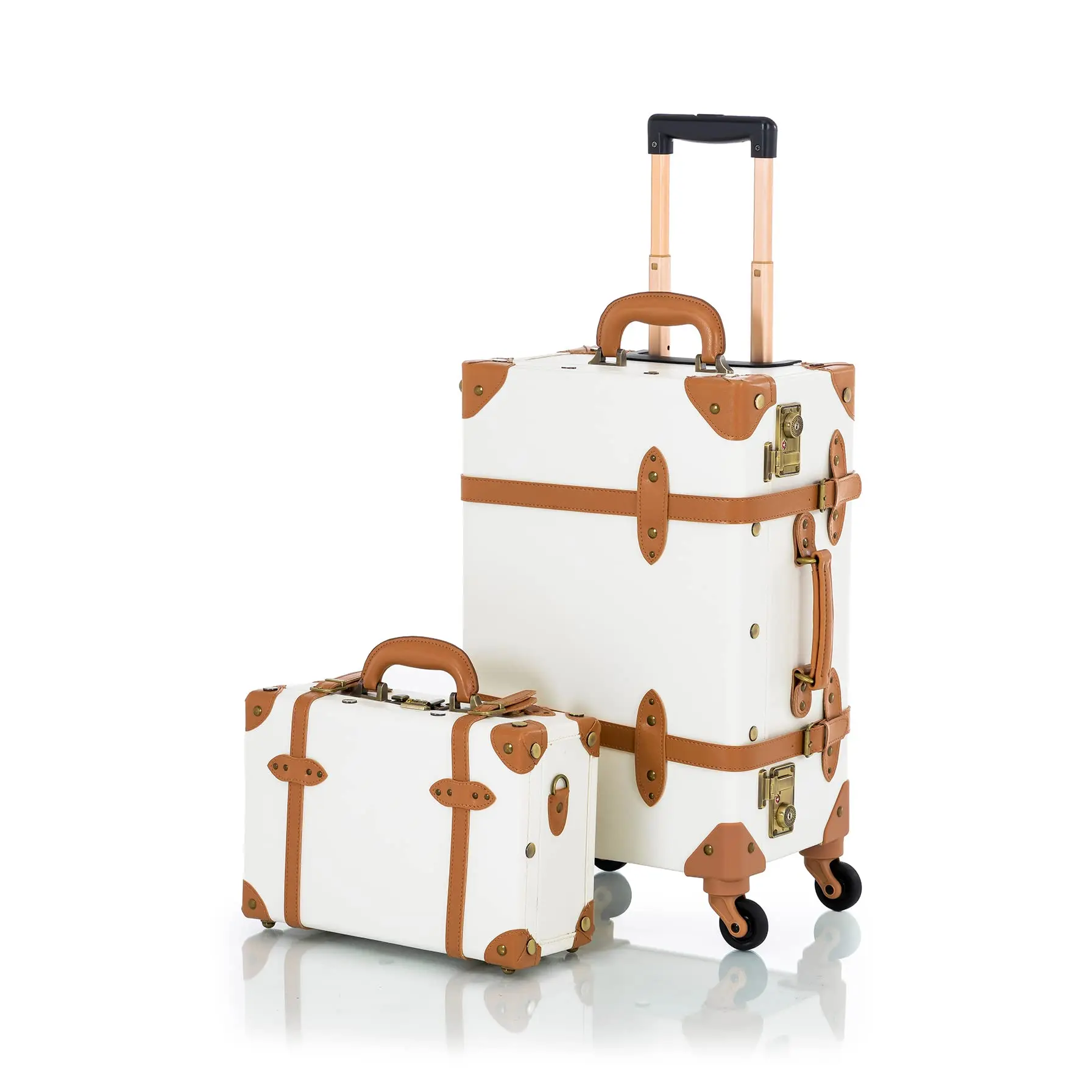 Travel Personalized Trolley Classic Vintage Elegant Travel Suitcase Set Airline Standard Luggage PU Leather for Men and Women