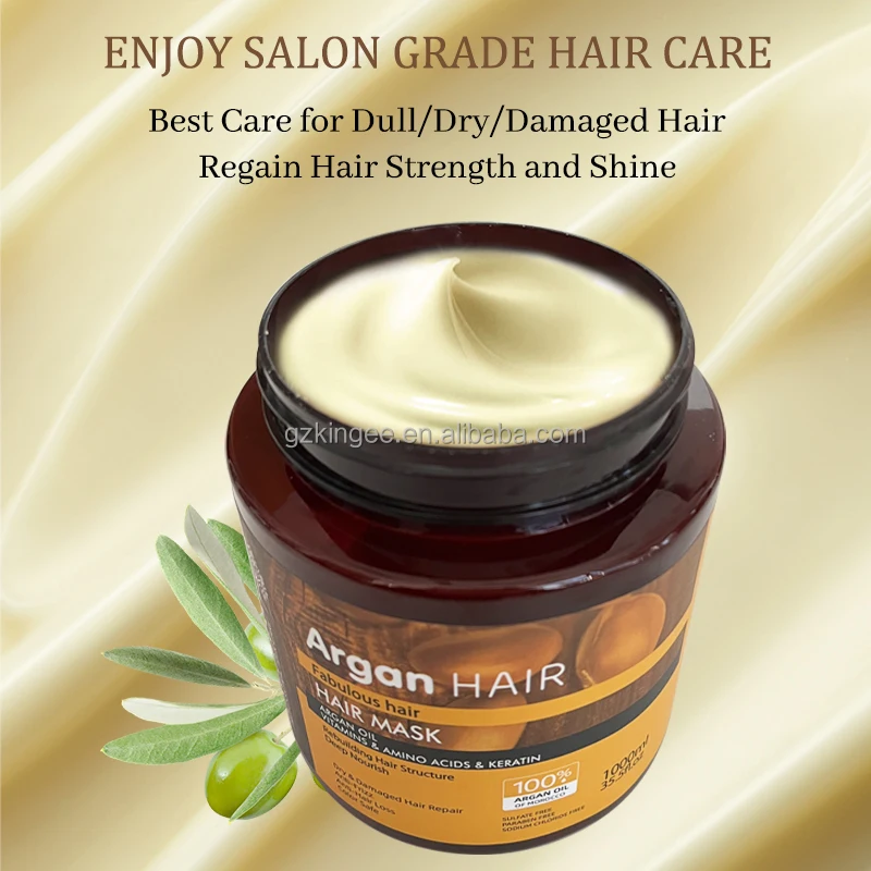 Color Protection Organic Argan oil Hair Mask Hair Shampoo Morocco Oil Set Rich Vitamin Amino Acids Daily Home Use Formula 1000ML